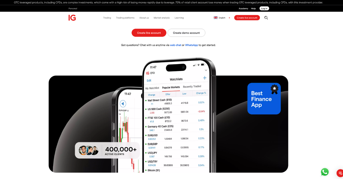IG homepage